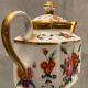 Selfish porcelain teapot Old Paris floral decoration polychrome and gold nineteenth