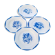 Lot of 4 plates in faience Digoin Sarreguemines "Blue Flower"