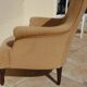 Old bergère upholstered in beige velvet – Firm back and seat