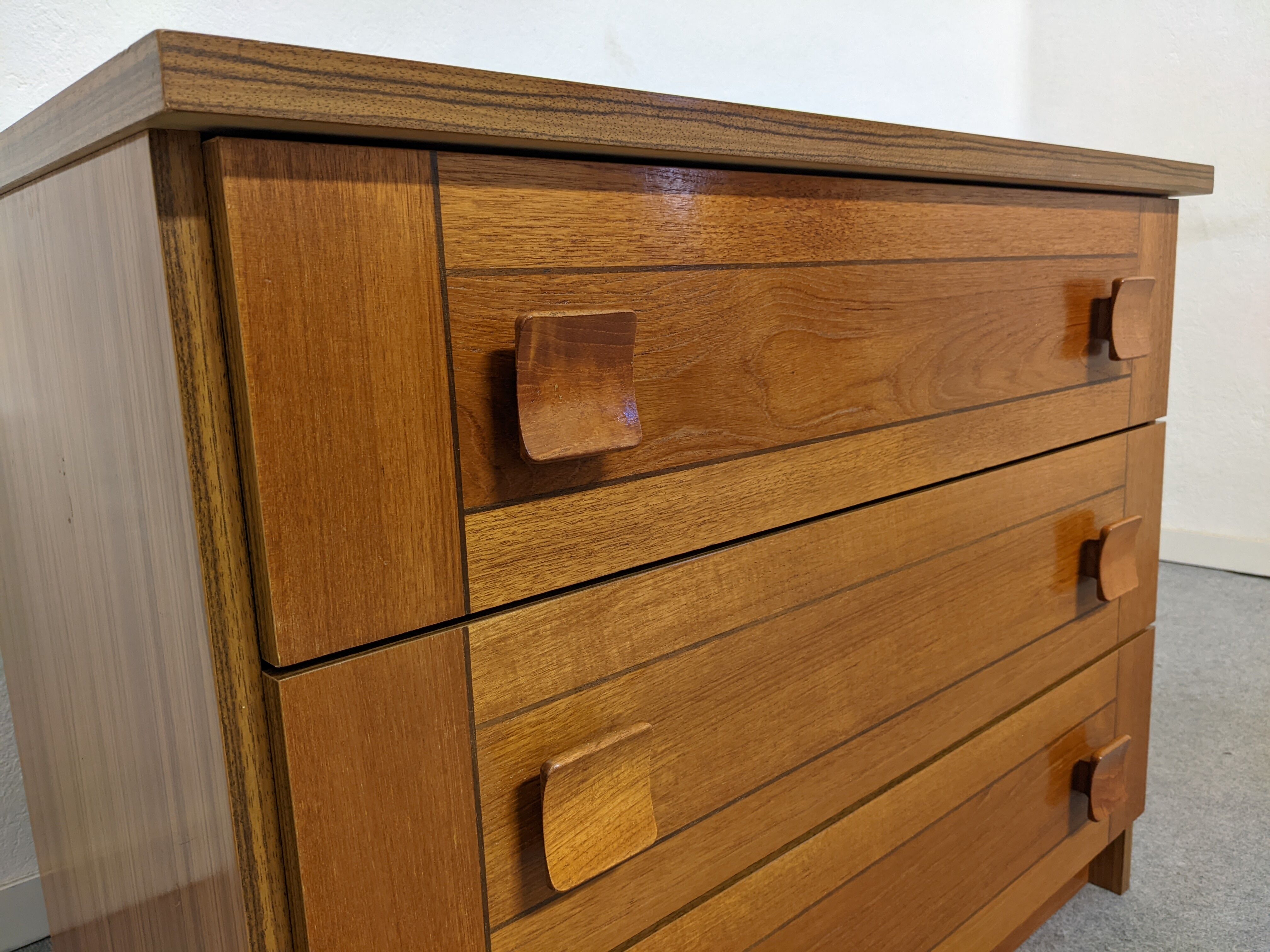 Vintage teak and rosewood chest of drawers from the 70-80s