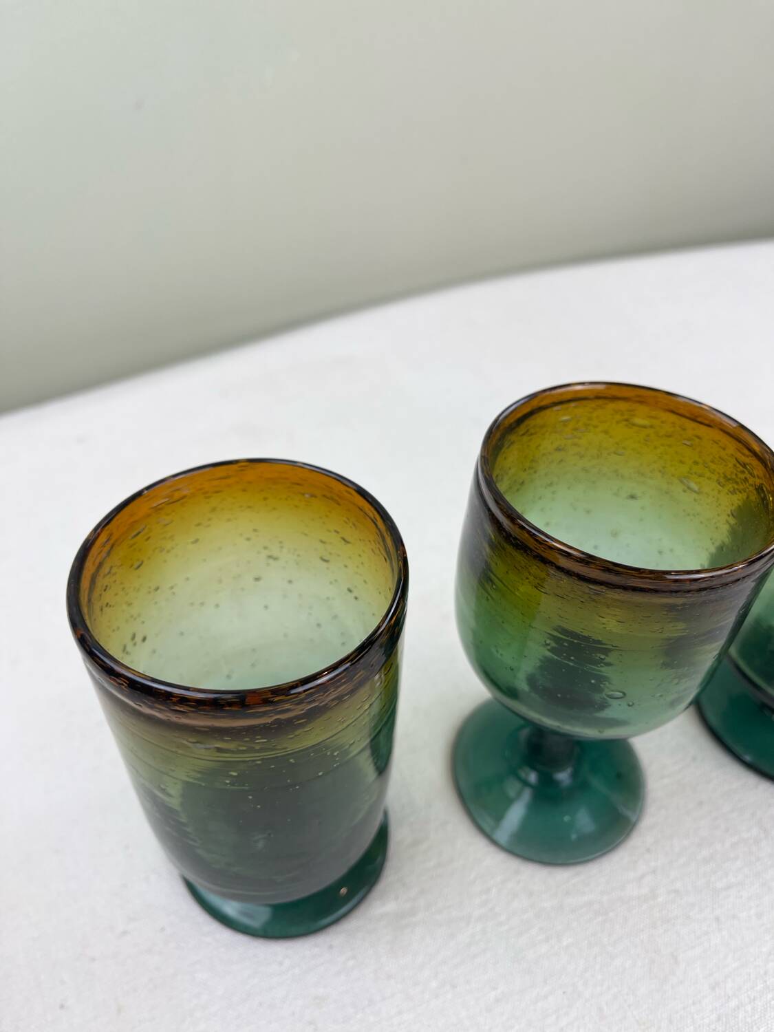 Blown glass goblets