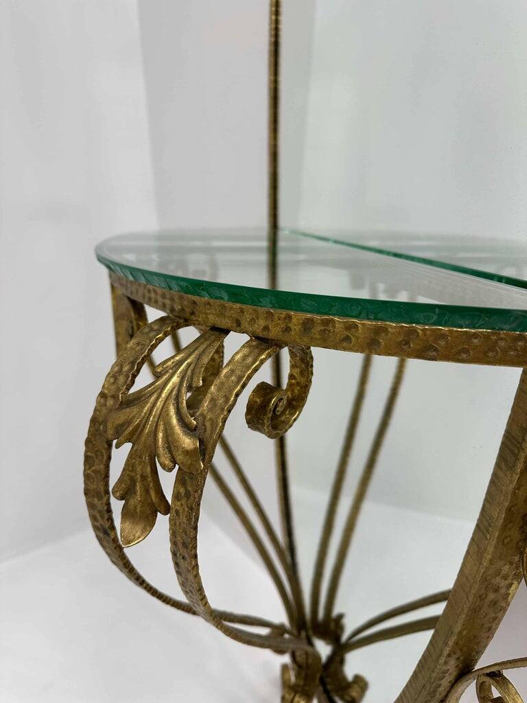 Italian Set of Wall Mirror Console and Pouf by Pierluigi Colli, 1960s