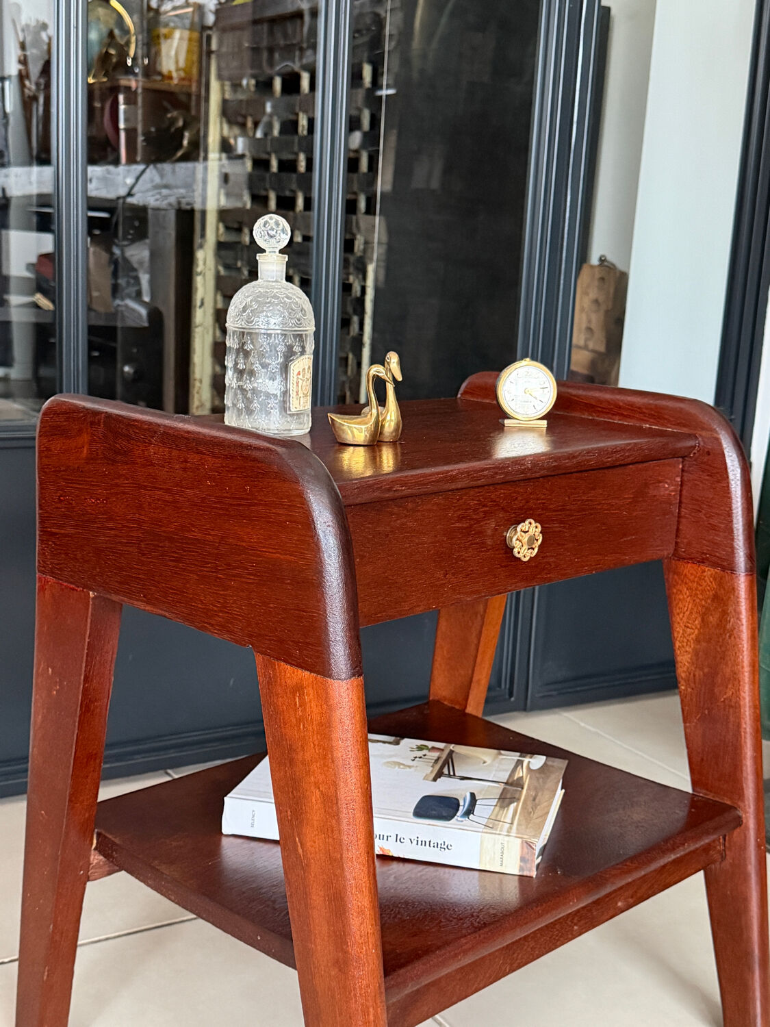 Vintage solid wood bedside table