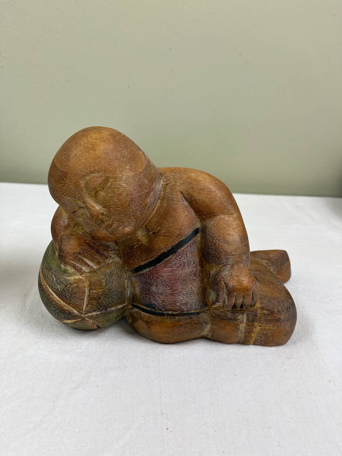 Carved wooden bookends