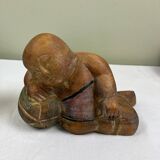 Serres-livres en bois sculpté