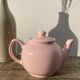 Théière anglaise en céramique rose vintage