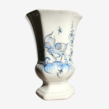 White and blue Moutiers vase