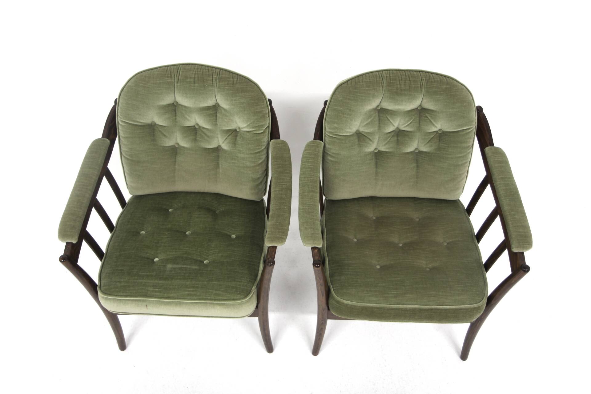 2 fauteuils en velours, Bröderna Andersson, Suède, 1960