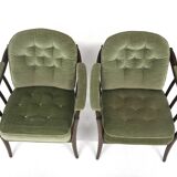 2 fauteuils en velours, Bröderna Andersson, Suède, 1960