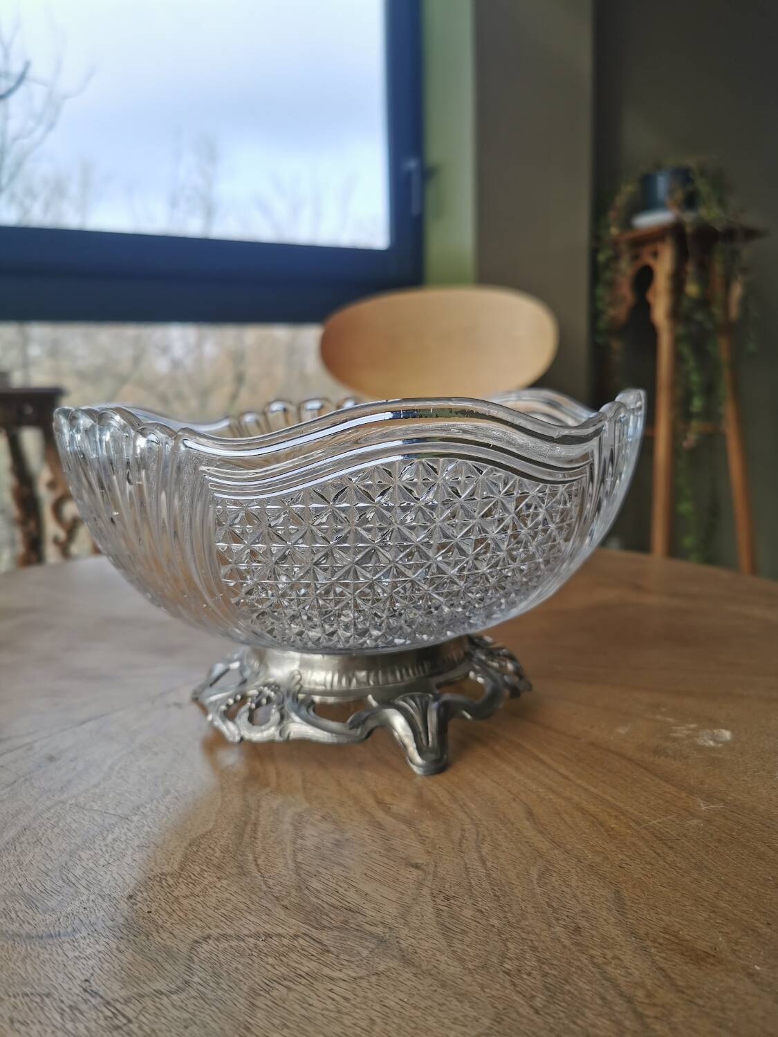 Val Saint Lambert crystal salad bowl
