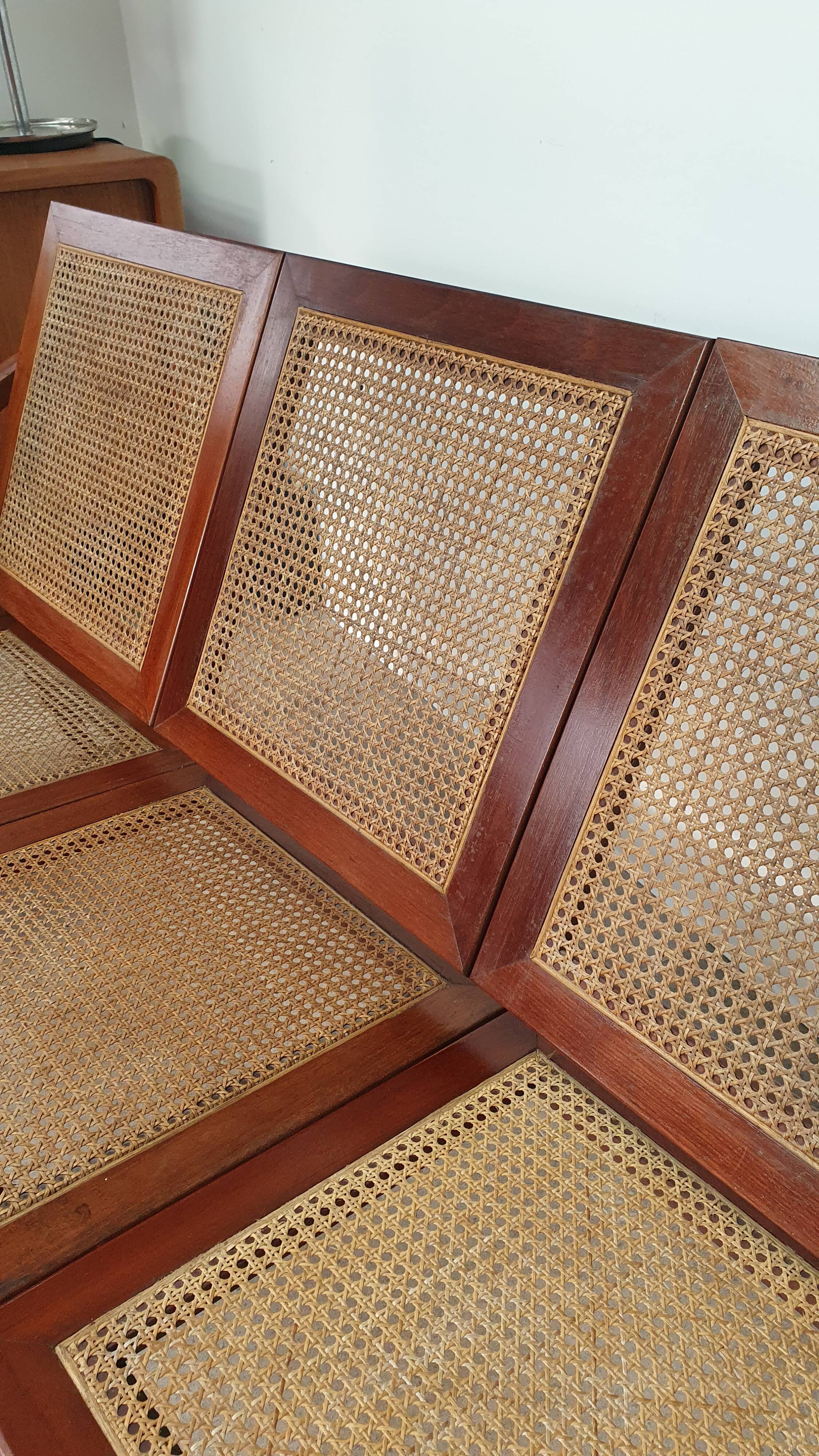 Teak bench sofa and cannage