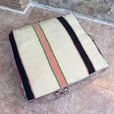 Handmade Berber Kilim pouf, floor cushion