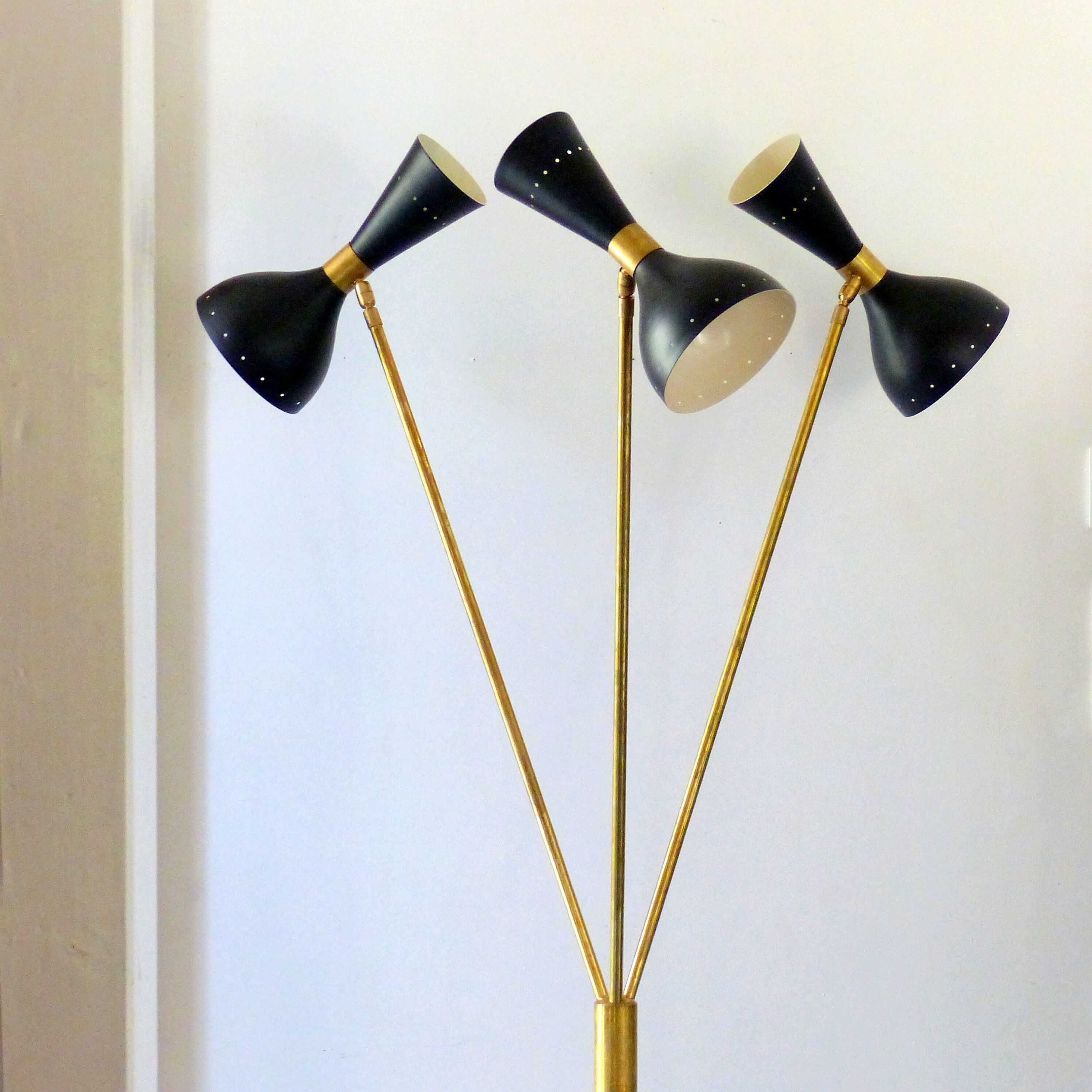 Floor lamp diabolo 3 fires in the style of the Italian creations of the 50s
