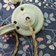 Vintage suspension, raised and lowered opaline porcelain.