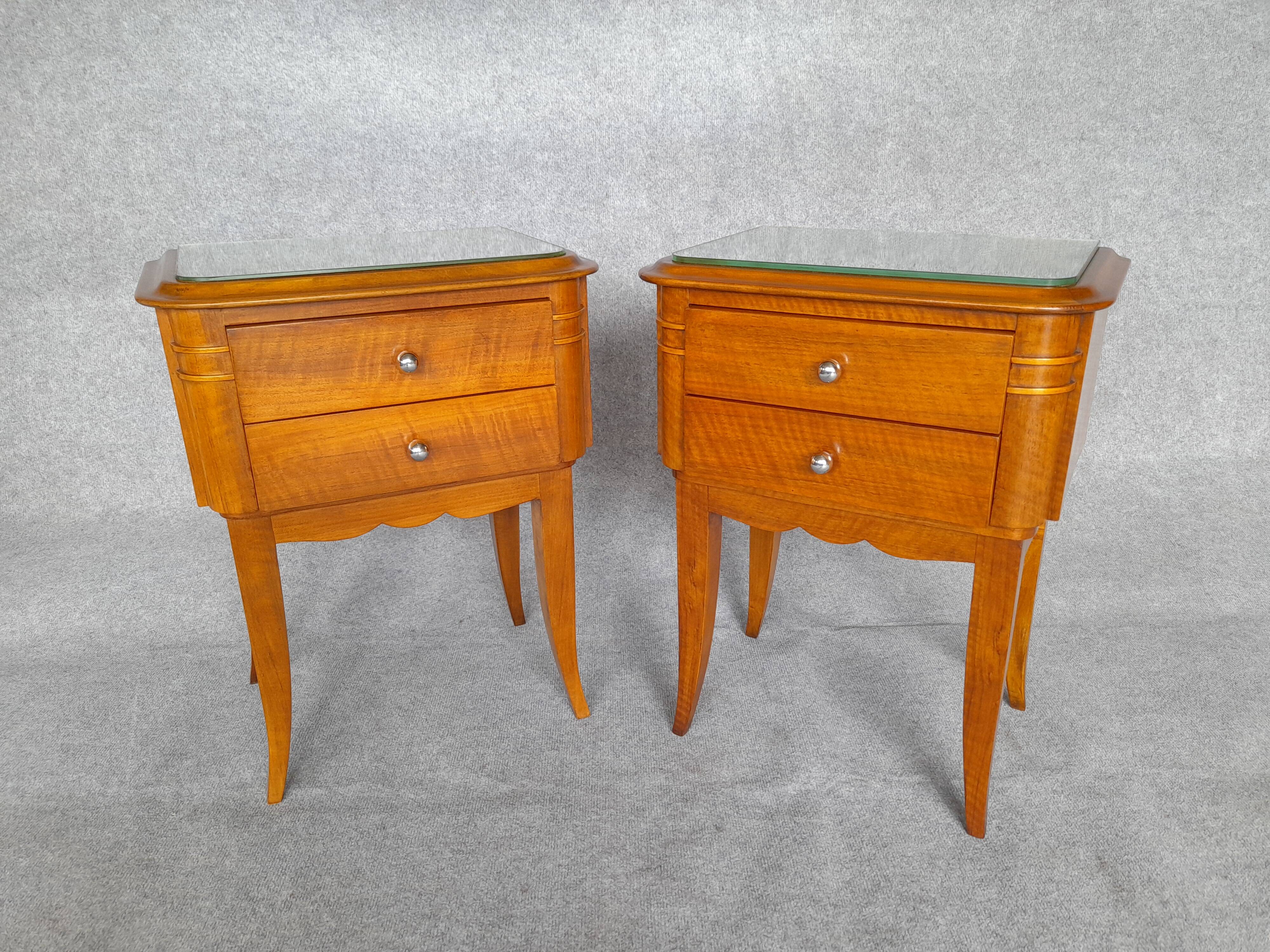 Pair of art deco period bedside tables