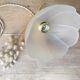 Vintage flower pendant lamp in frosted glass