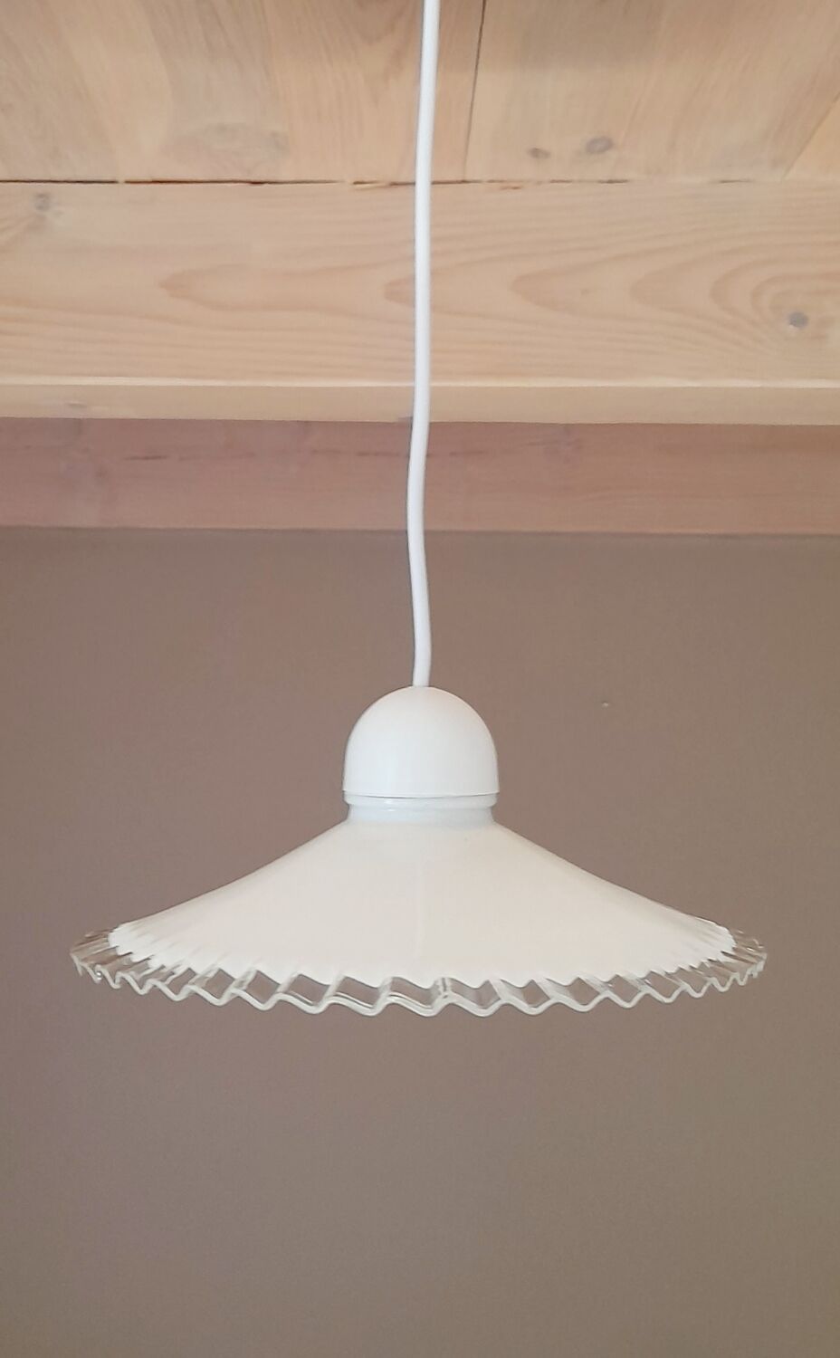 Set of 2 50s opaline pendants