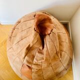 Pouf en patchwork de cuir 70´s vintage