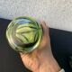 Vase verre soufflé vert et bleu
