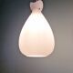 Scandinavian suspension in frosted white glass, 1960s
