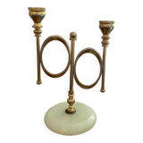 alabaster brass candlestick