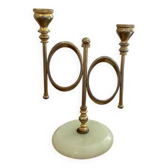 alabaster brass candlestick
