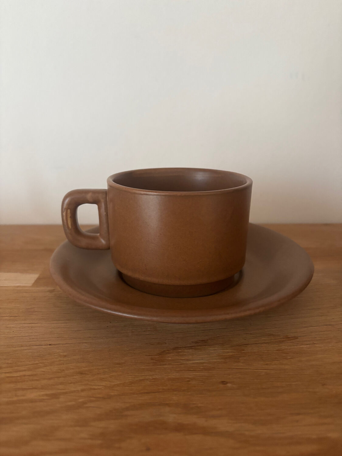 Vintage brown bistro cup duo large size
