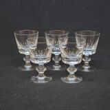 5 verres a pied porto en cristal cristallin de portieux taillé