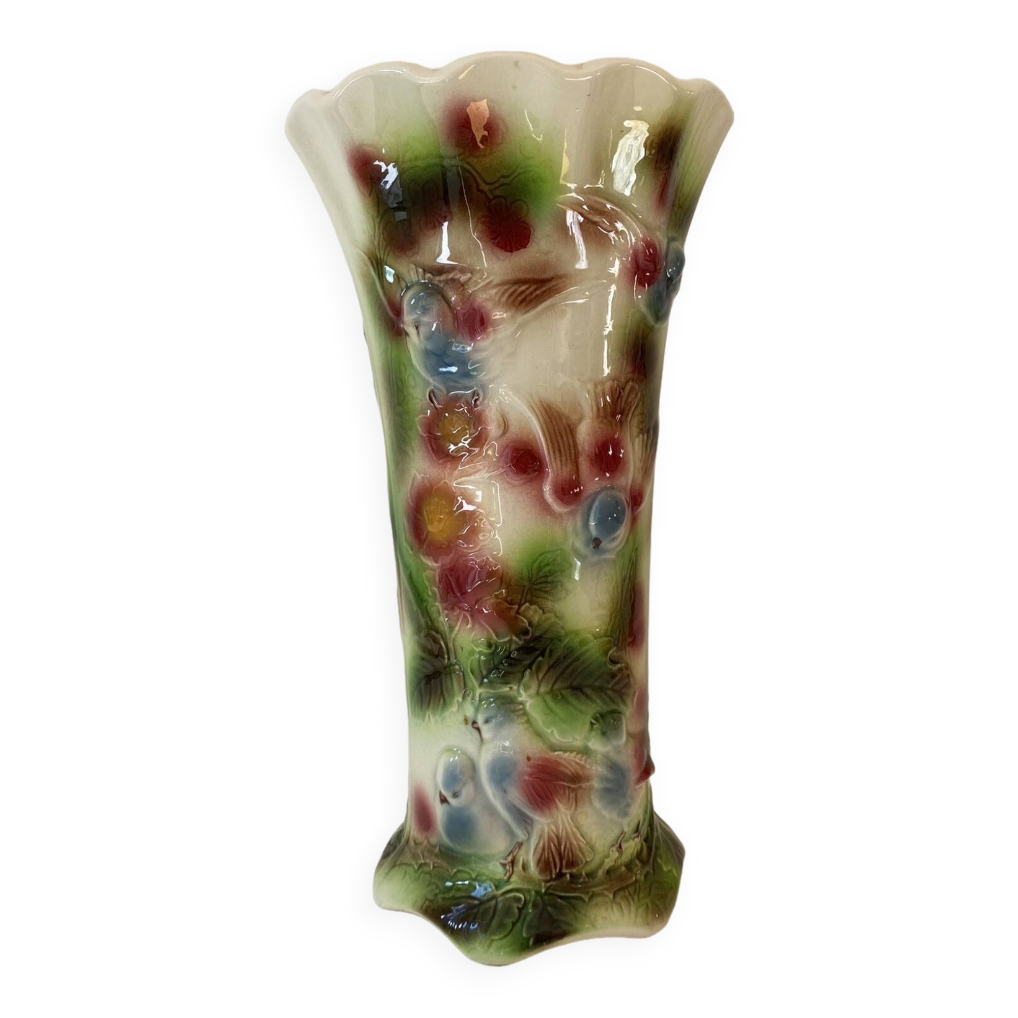 Vase décor oiseaux Saint-clément Vintage