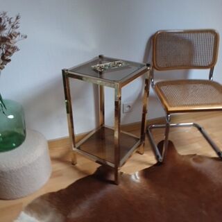 Golden dessert vintage smoked glass Rochebobois 70s