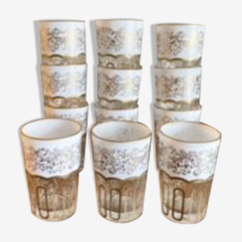 Lot de 12 verres à thé en cristal