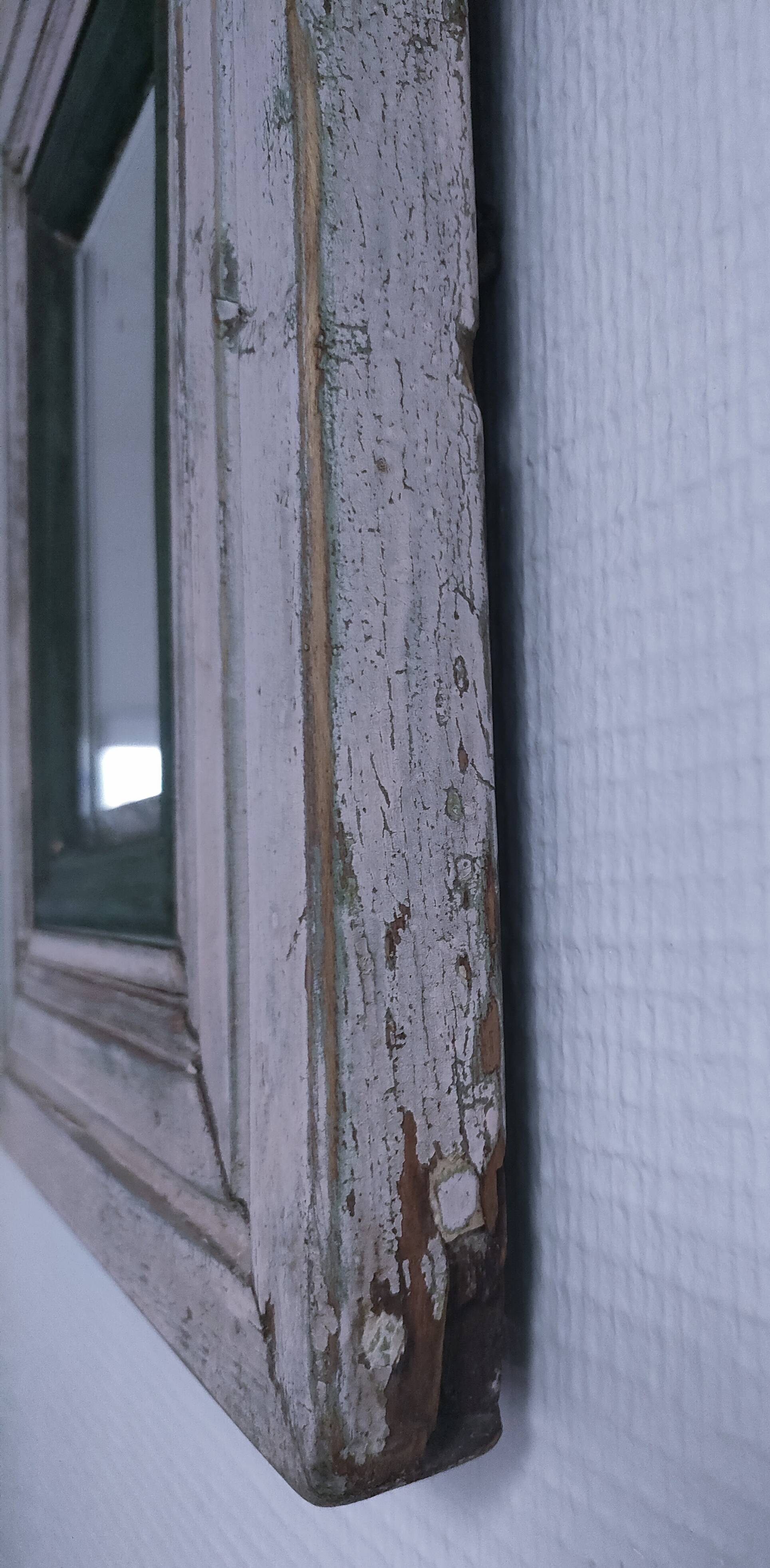 Beveled mirror patinated wood early 20th century