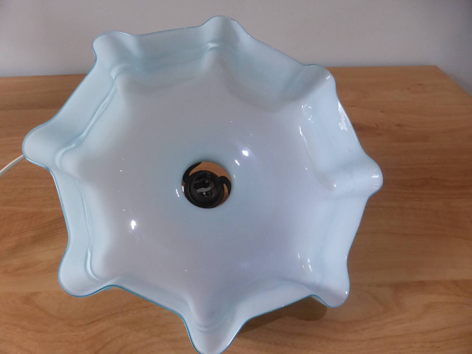 Vintage lampshade in blue opaline glass from Czechoslovakia 240533