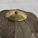 Antique large rattan and opaline bamboo table lamp 1930s-1950s