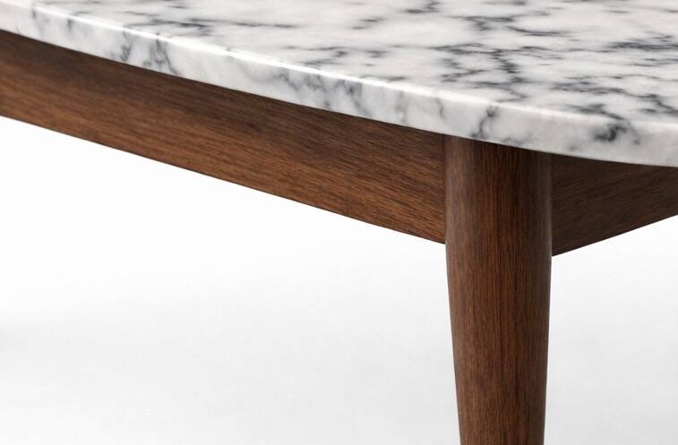 Table basse scandinave vintage en marbre