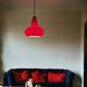 Peill & Putzler red opaline pendant lamp, 1960s and 1970s