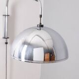 Adjustable wall lamp vintage 70s chromed metal italian design