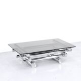 Midcentury 1970s Italian Stacked Chrome Coffee Table