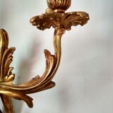 Pair of wall light 19th century Louis XV style ormolu 2 branches