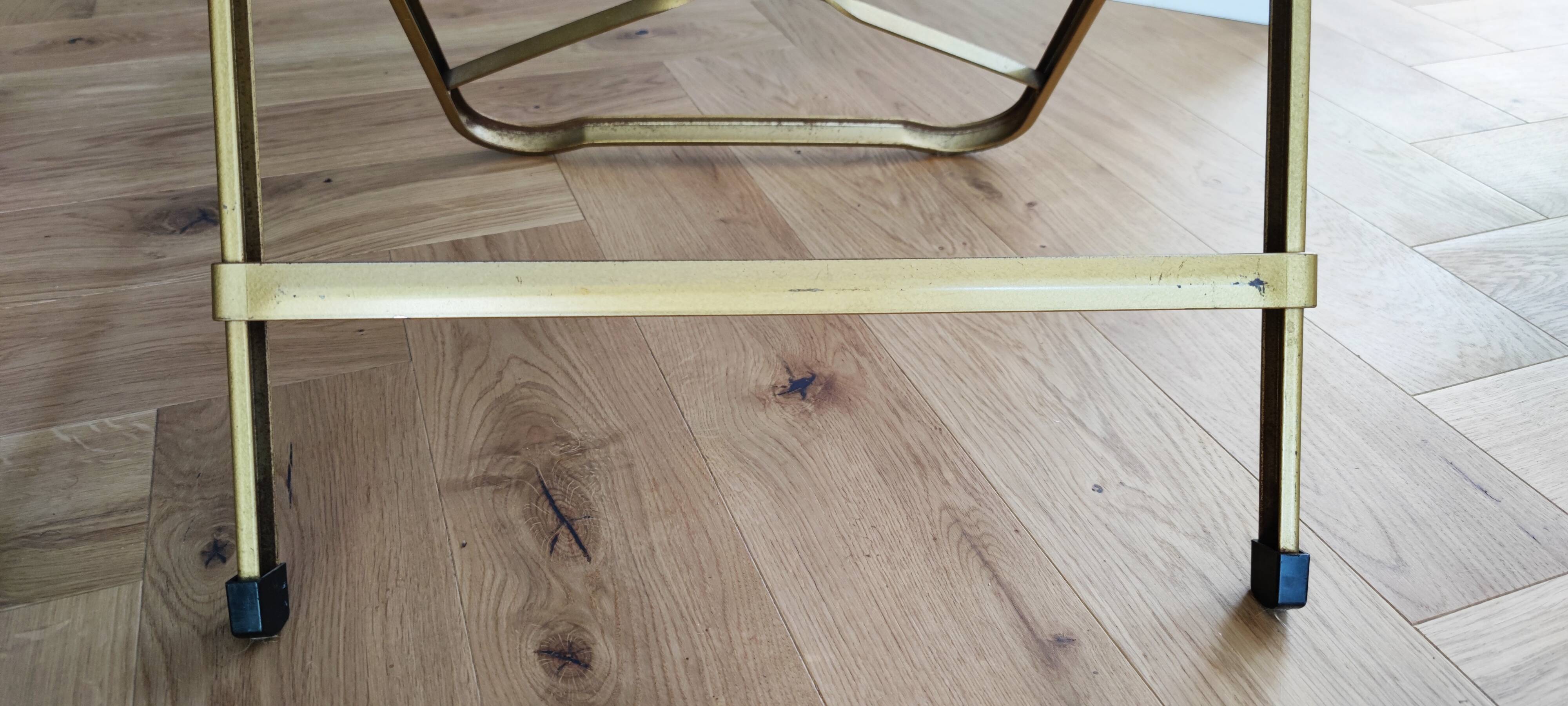 Folding chairs in mustard velvet