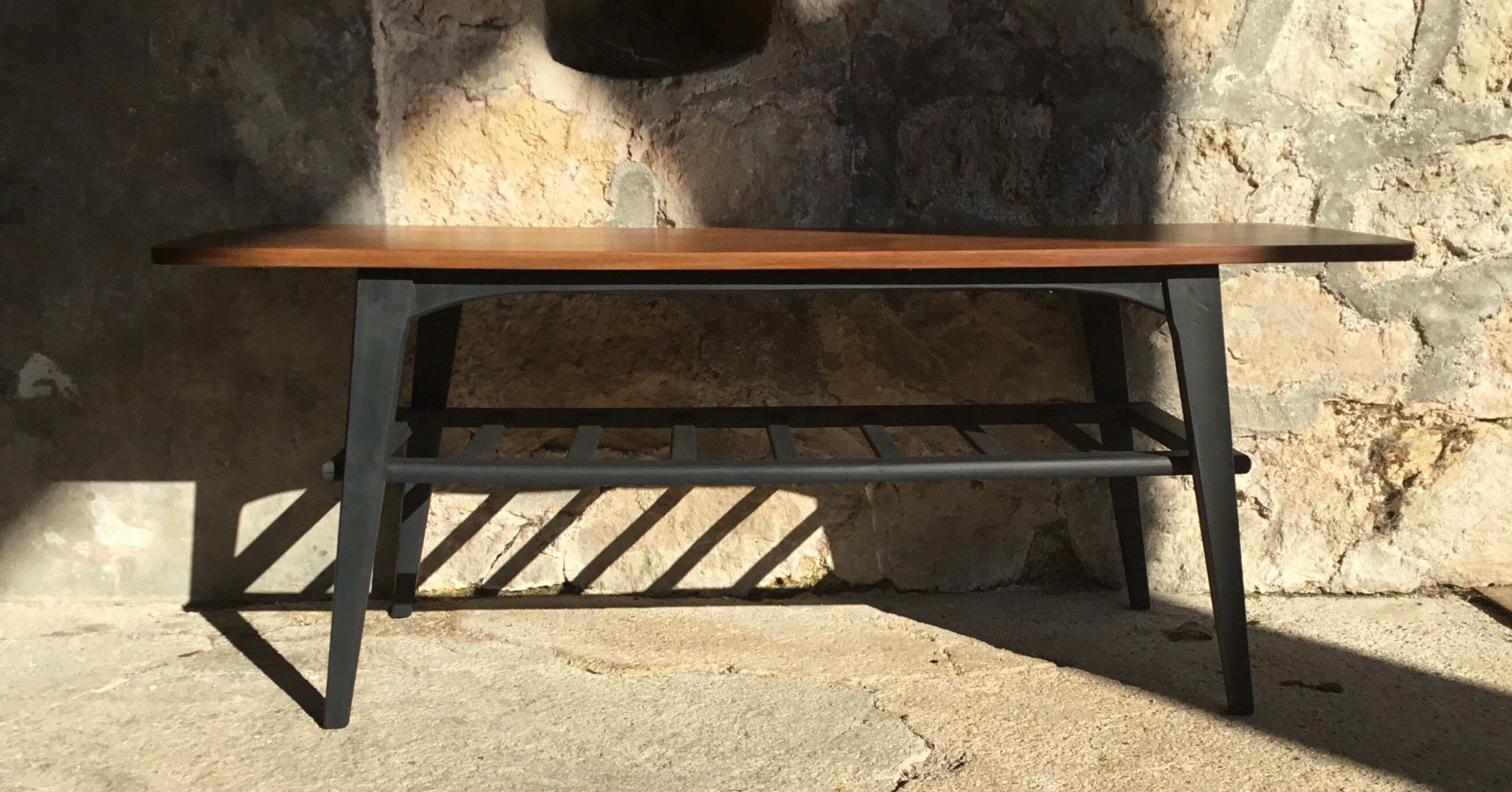 Scandinavian coffee table teak plating - 1960