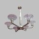 Important Art Deco chandelier in gilded bronze