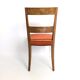 Set of Ten Orange Fabric Upholstery and Walnut Dining Chairs, Italy