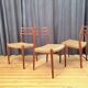 Set of three chairs, model 78, designed by Neils O. Möller, JL Møllers Møbe.