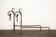 Brutalist hand-forged andirons, Italy, 1970s, set of 2.