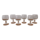 Set of 6 water glasses on feet, grape decoration and Luminarc vine shoot