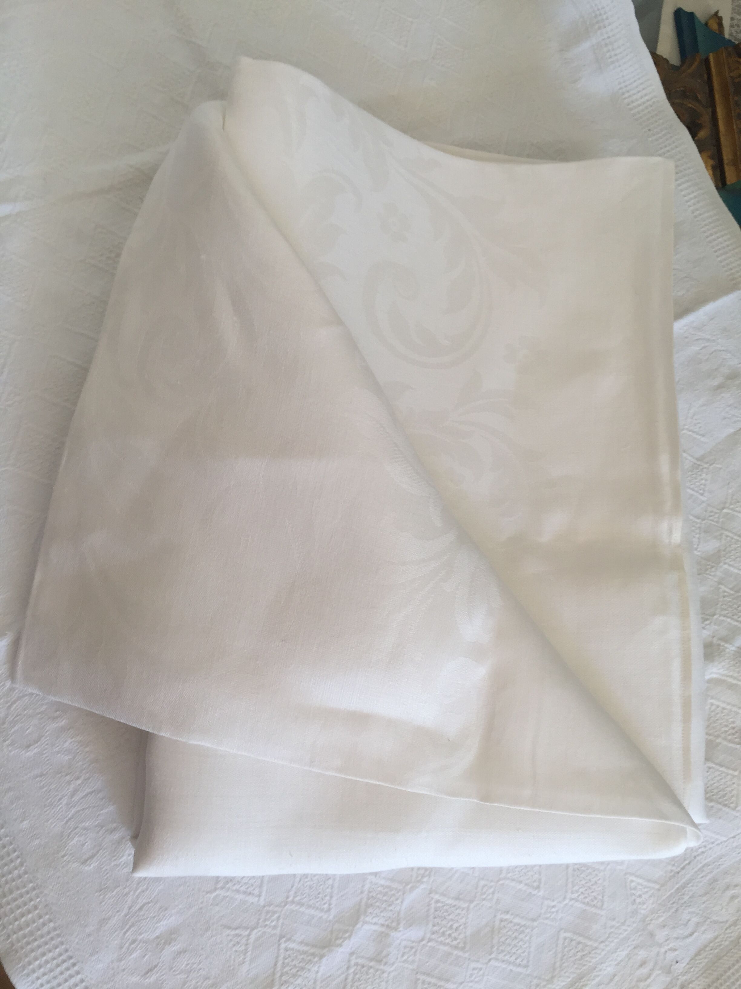 Old linen tablecloth