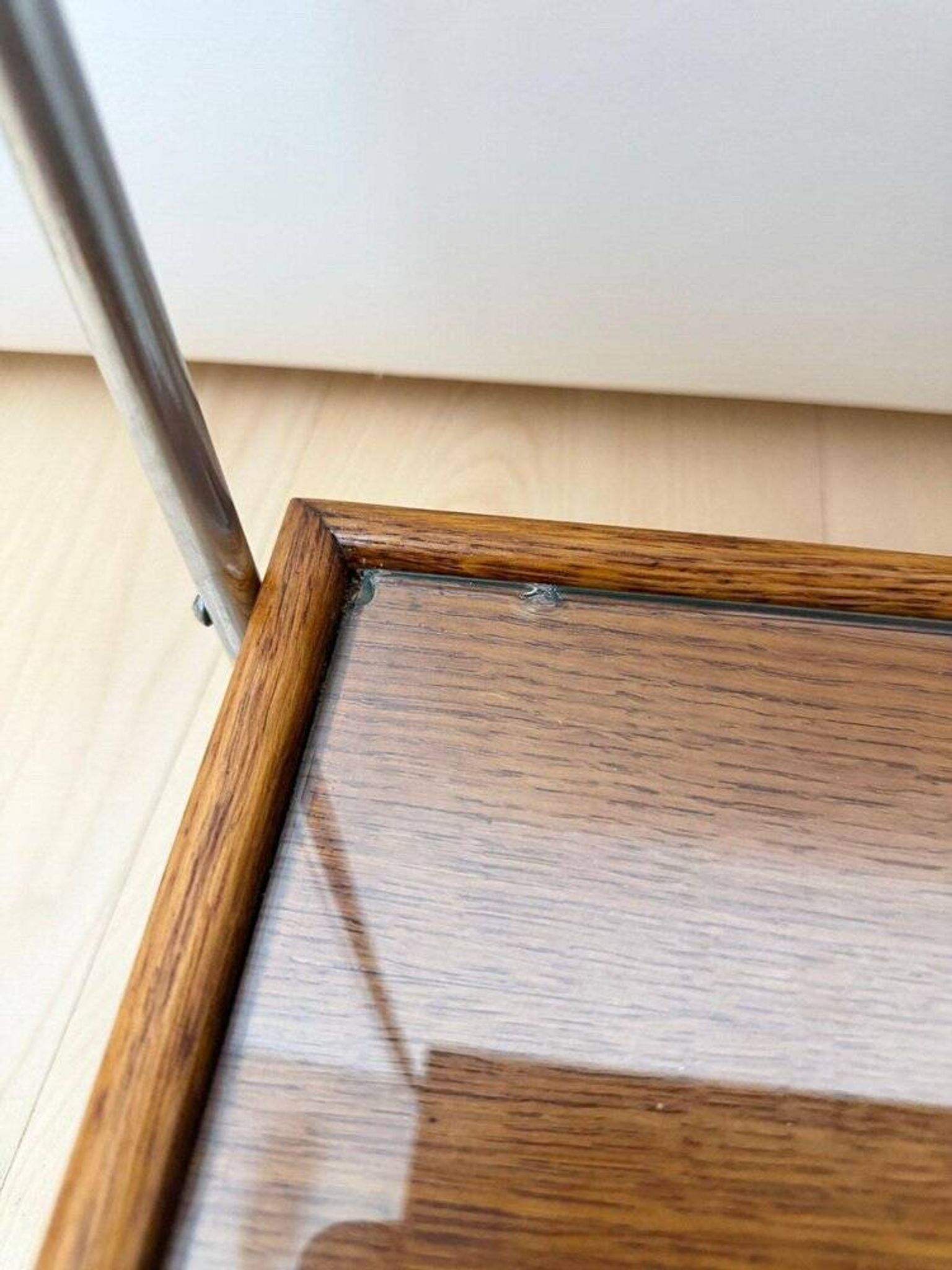 Art Deco serving trolley in oak, chrome & glass, France, 1930