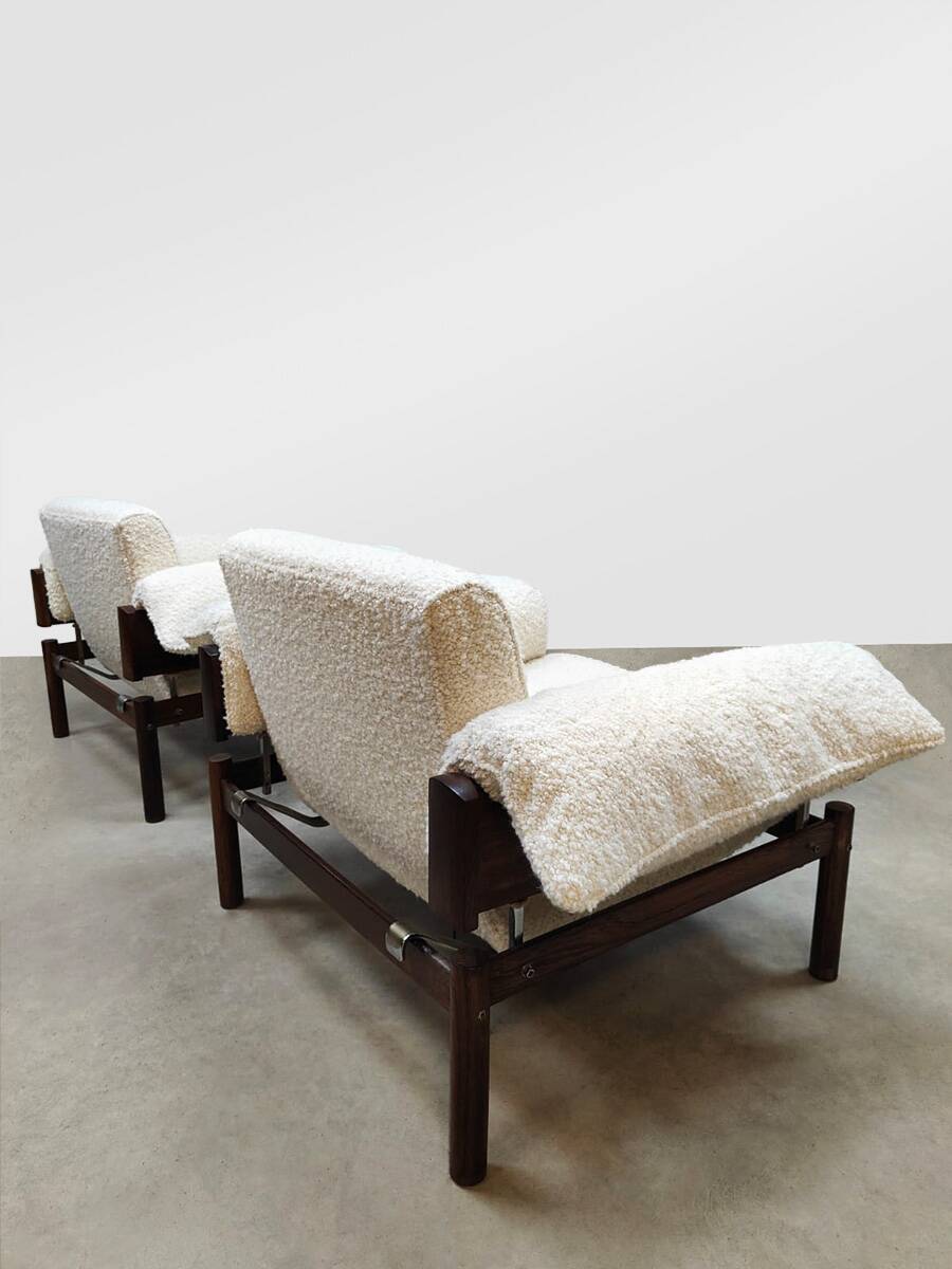 Vintage rare Brazilian lounge chairs Percival Lafer 1960s