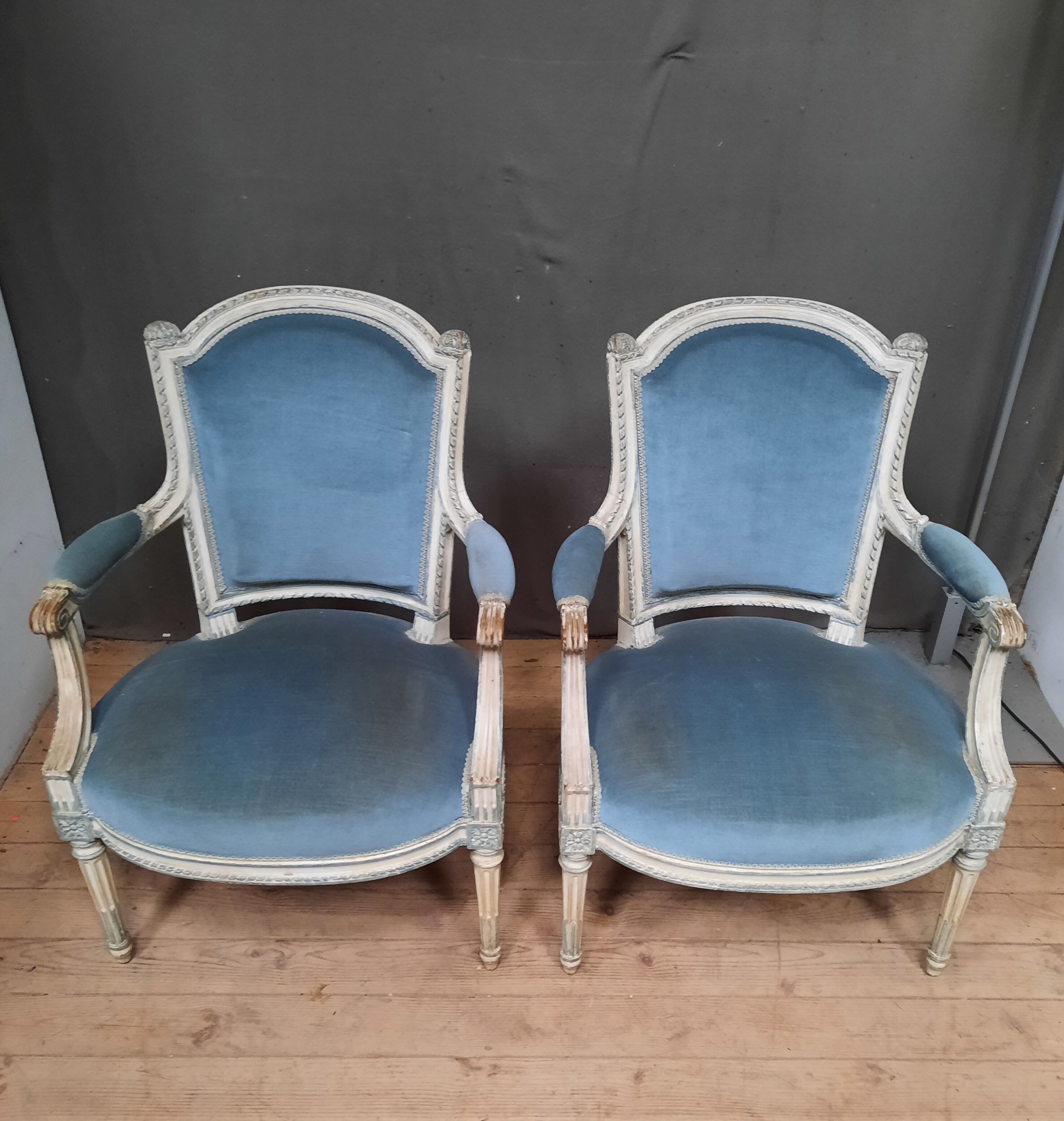 Pair of armchairs Louis XVI